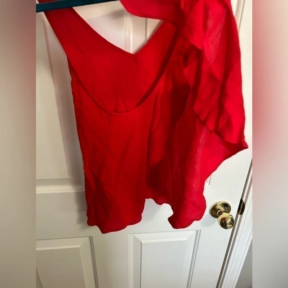 ASOS Ruffle Open Back Red Tank Size 4 NWT - Picture 4 of 6